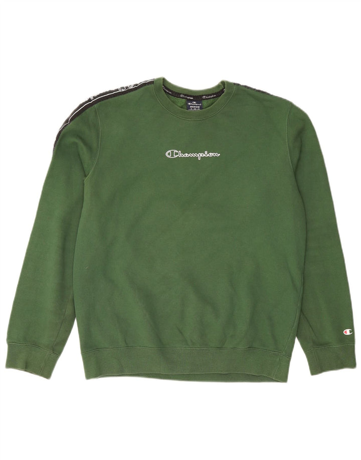 Champion masculino gráfico moletom jumper médio algodão verde
