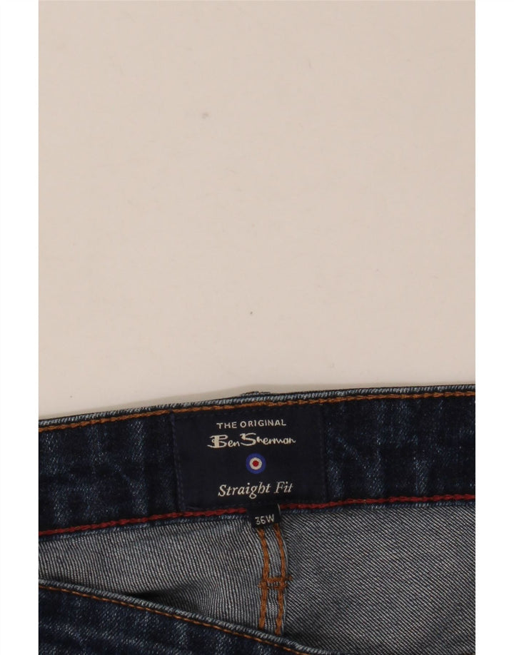 Ben Sherman Calça jeans reta masculina W36 L31 algodão azul marinho