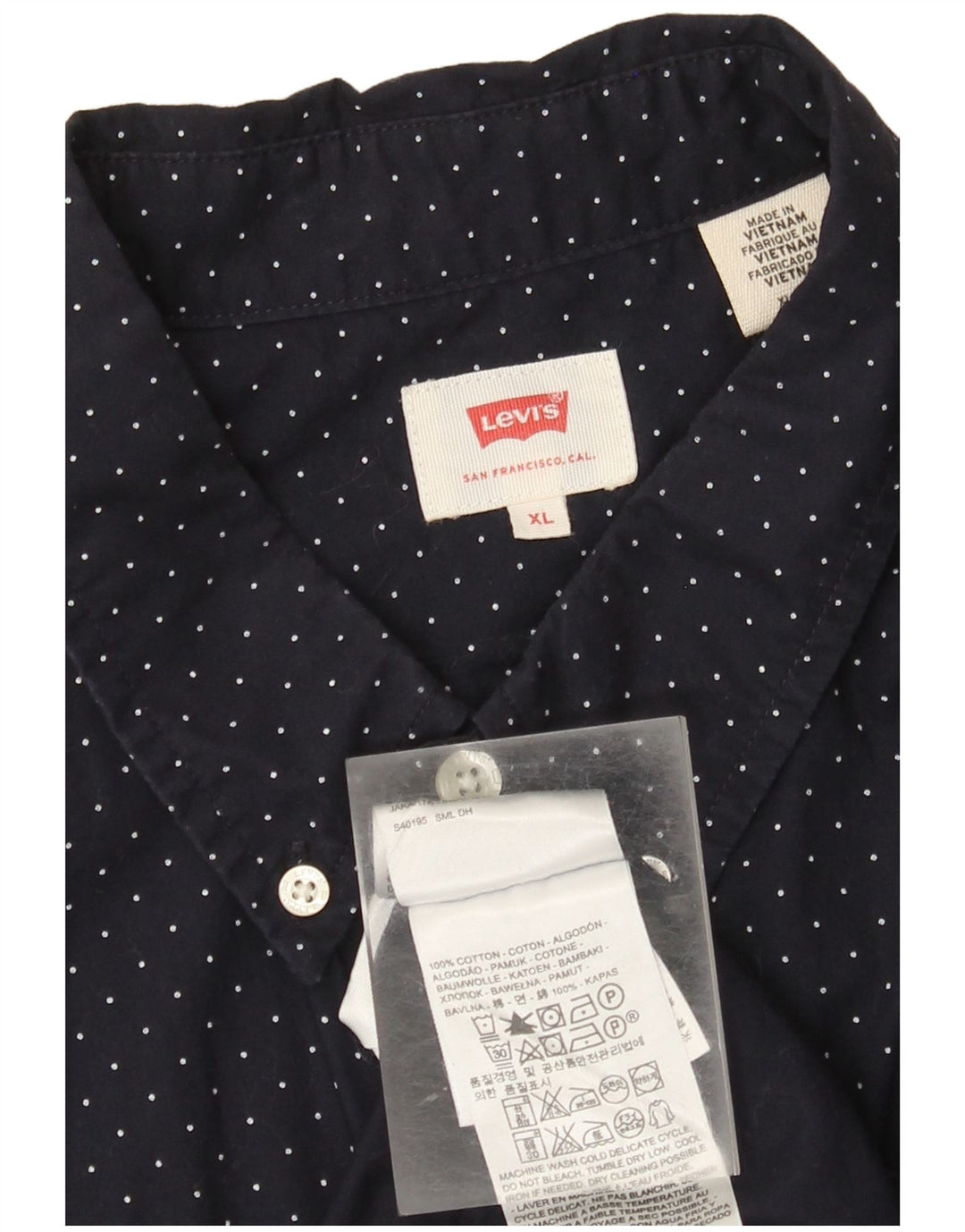 Camisa masculina Levi's XL azul marinho algodão manchado