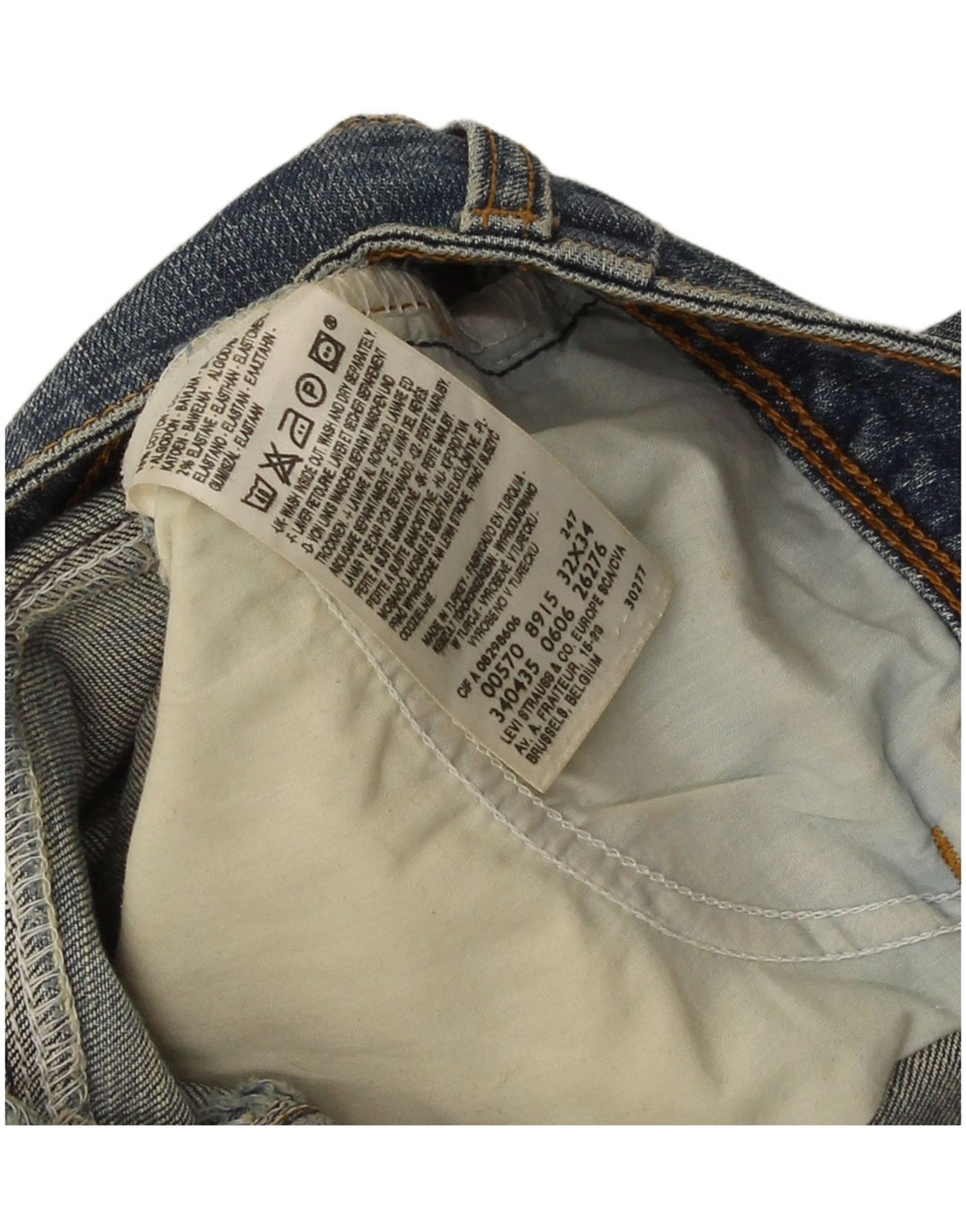 Calça jeans feminina Levi's 570 Straight W32 L31 azul algodão