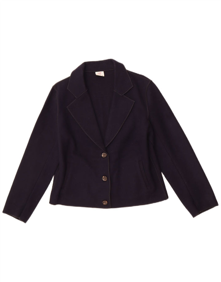 Jaqueta blazer feminina Lee Cooper com 3 botões Reino Unido 12 poliéster azul marinho médio