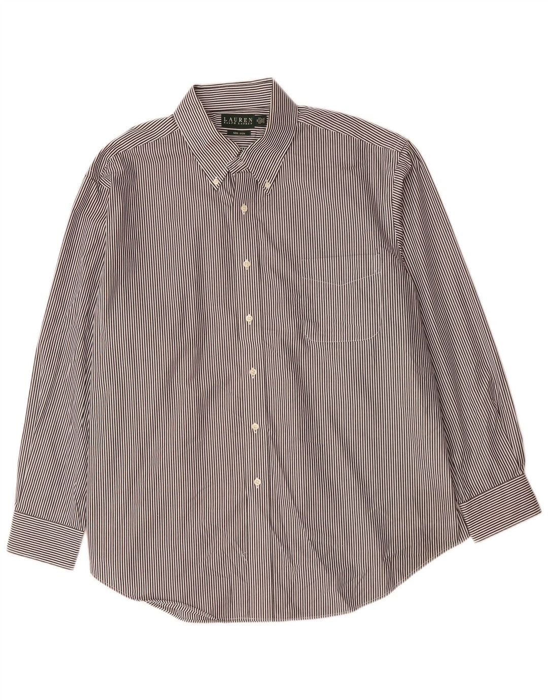 Camisa masculina RALPH LAUREN tamanho 18 2XL algodão listrado preto