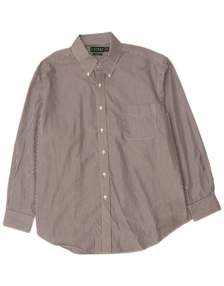 Camisa masculina RALPH LAUREN tamanho 18 2XL algodão listrado preto