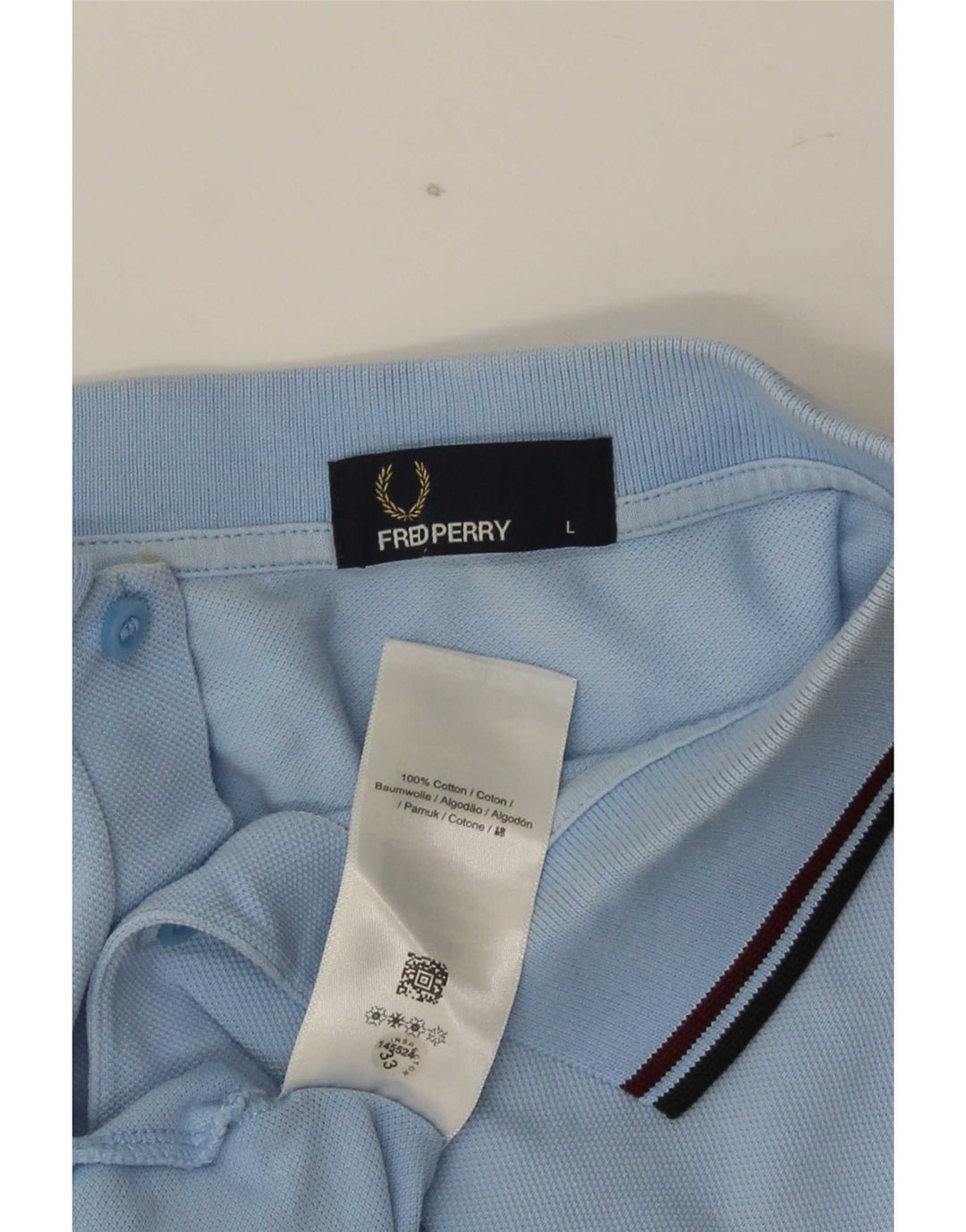 Camisa polo masculina Fred Perry grande algodão listrado azul