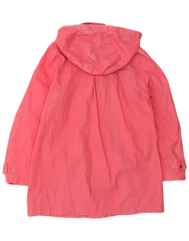 Capa de chuva feminina com capuz JOULES UK 12 linho rosa médio