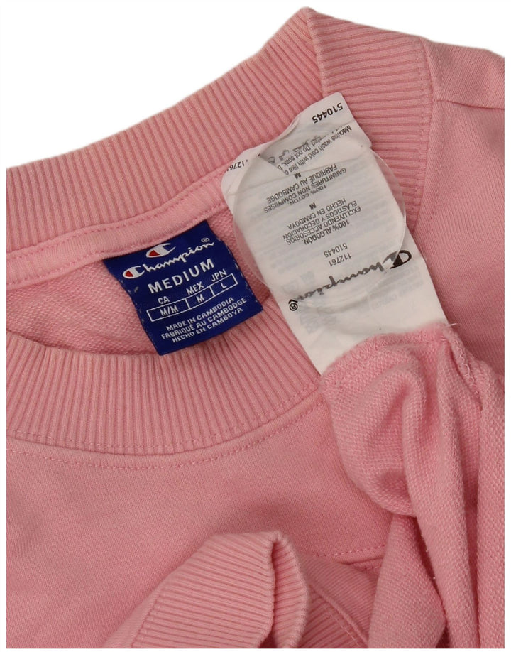 Champion moletom feminino cropped UK 14 bloco colorido rosa médio