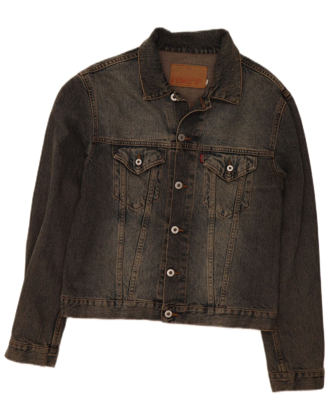 Jaqueta jeans feminina MET UK 12 algodão azul médio