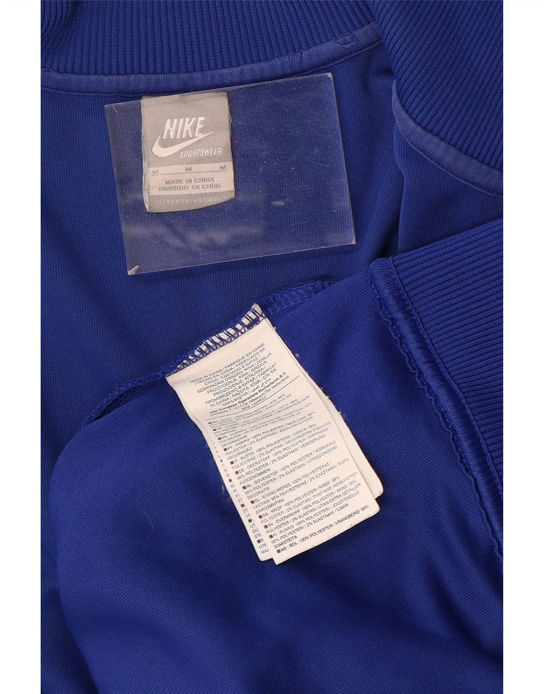 NIKE Mens Graphic Tracksuit Top Jacket Médio Azul Colourblock Poliéster