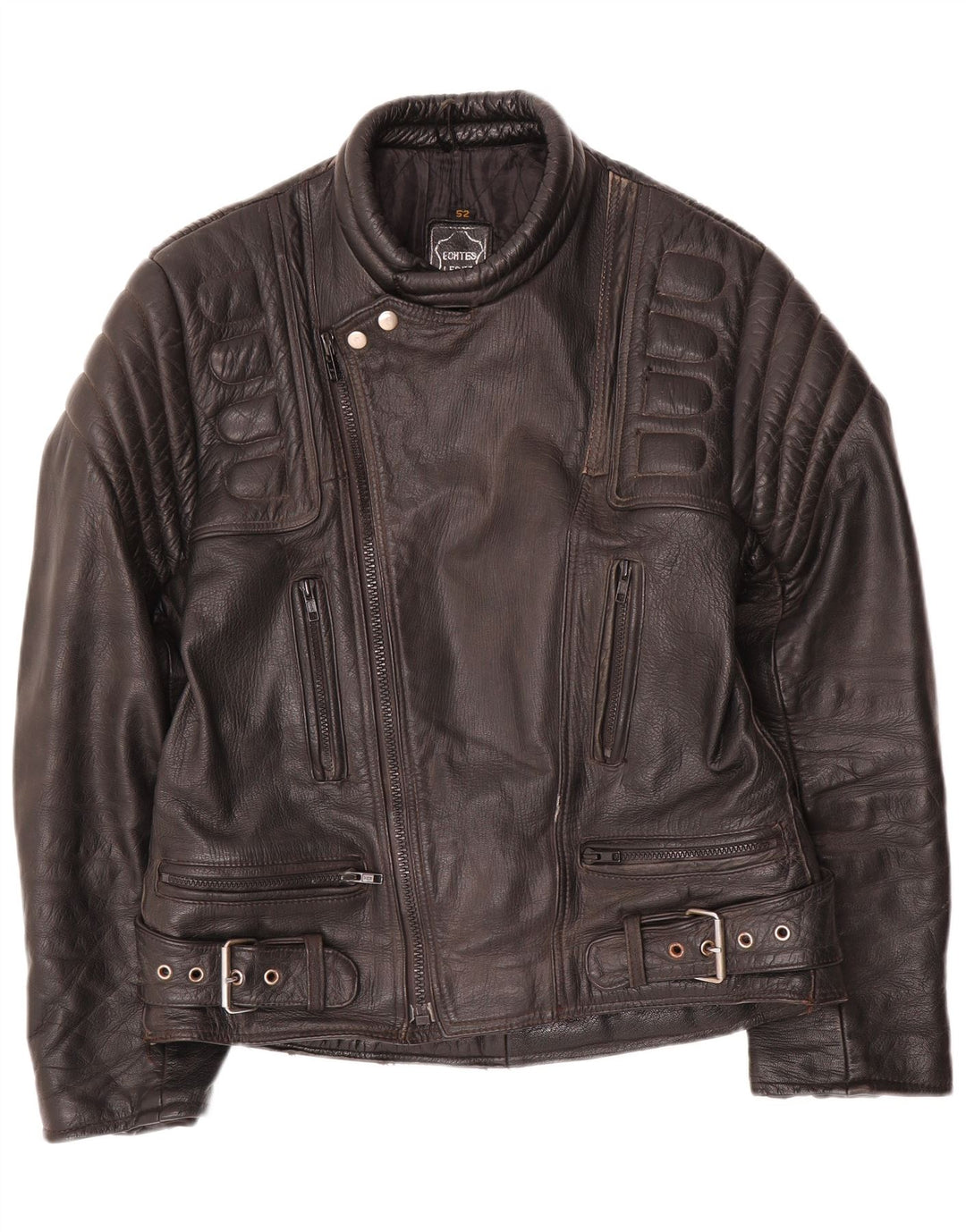 Jaqueta masculina de couro para motociclista Modeka UK 38 couro preto médio