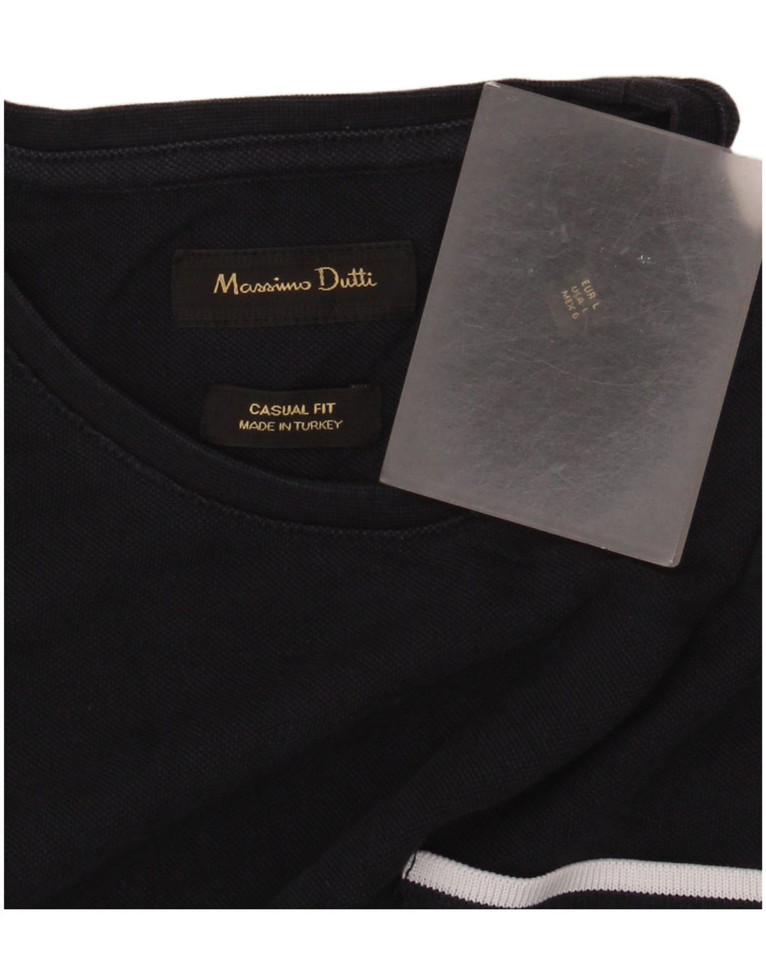 Camiseta masculina Massimo Dutti casual fit top grande azul marinho