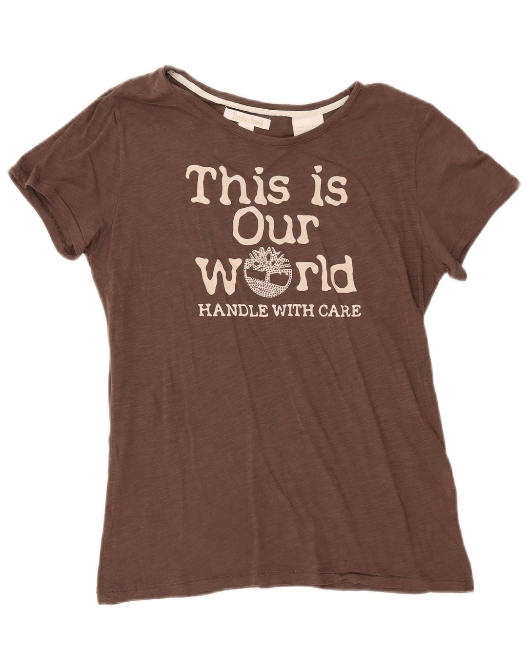 Camiseta gráfica feminina Timberland UK 14 médio marrom