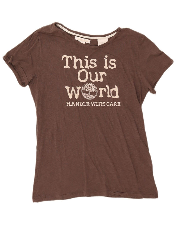Camiseta gráfica feminina Timberland UK 14 médio marrom