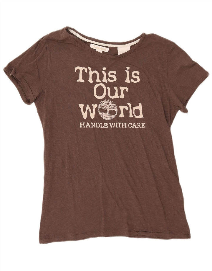 Camiseta gráfica feminina Timberland UK 14 médio marrom