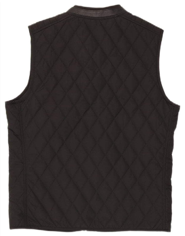 Zara Colete acolchoado masculino UK 38 poliéster preto médio