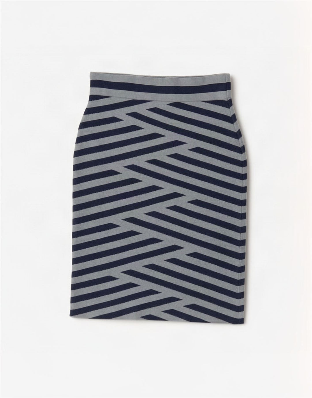 Saia lápis feminina BCBGMAXAZRIA média W26 rayon listrado azul