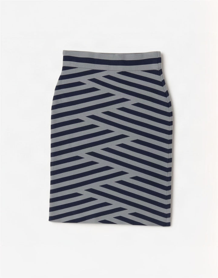 Saia lápis feminina BCBGMAXAZRIA média W26 rayon listrado azul