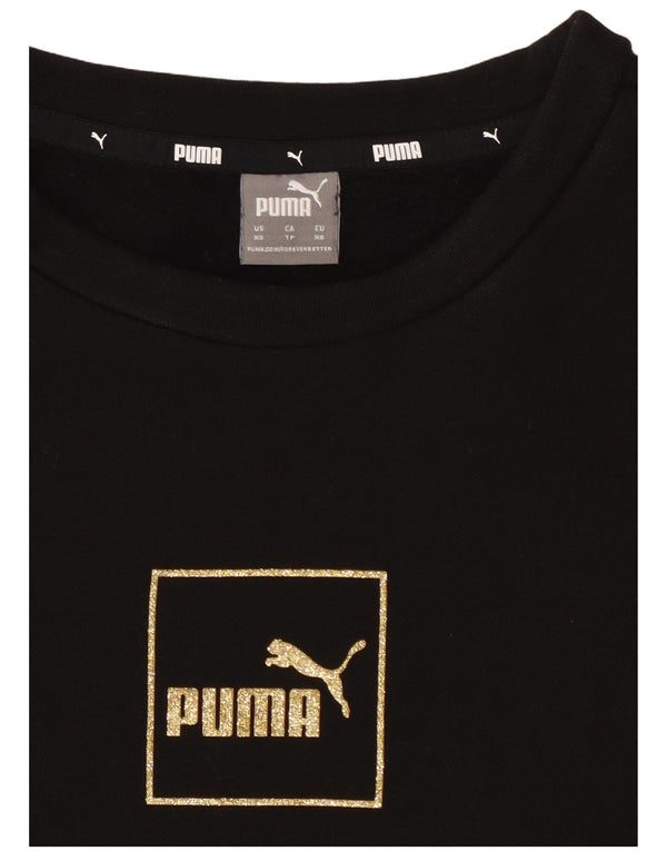 Vestido feminino Puma com estampa gráfica de manga comprida UK 6 XS preto