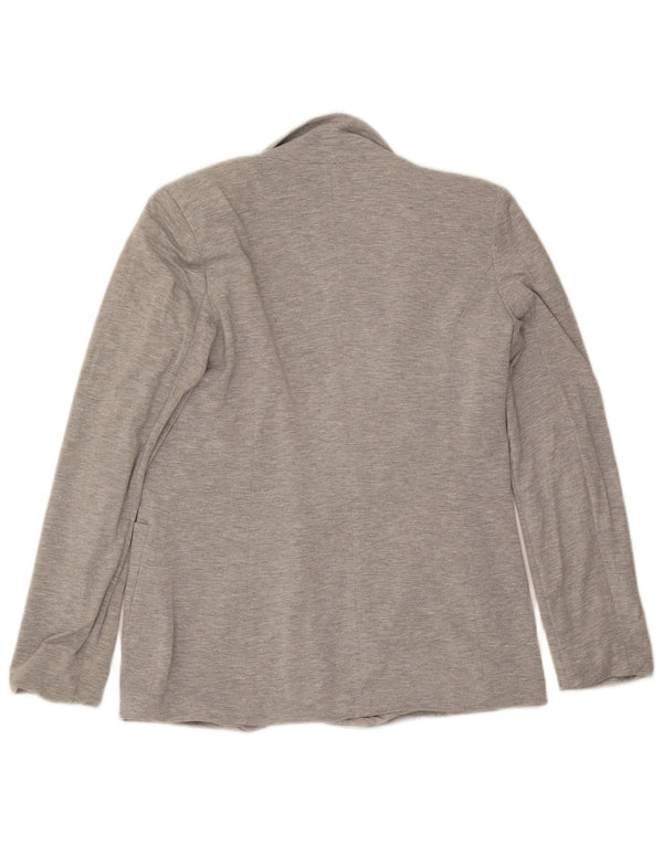 Jaqueta blazer feminina Oasis com 1 botão Reino Unido 10 viscose manchada cinza pequena