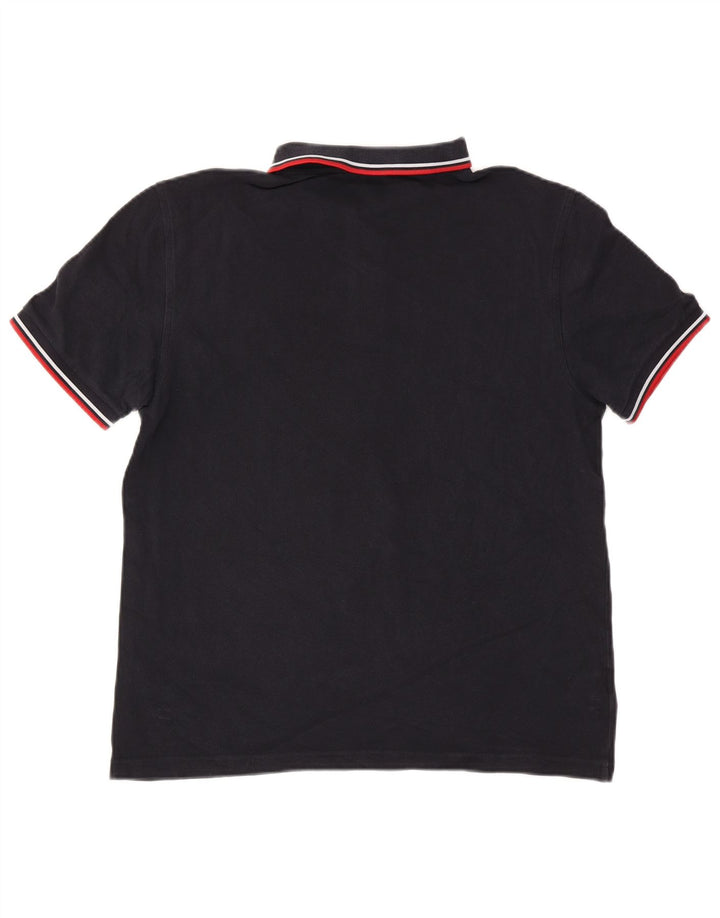 Camisa polo masculina Fred Perry grande algodão listrado azul marinho