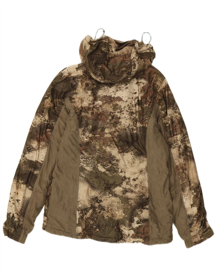 Jaqueta corta-vento feminina grande da CABELA'S Reino Unido 6 XS camuflagem cáqui