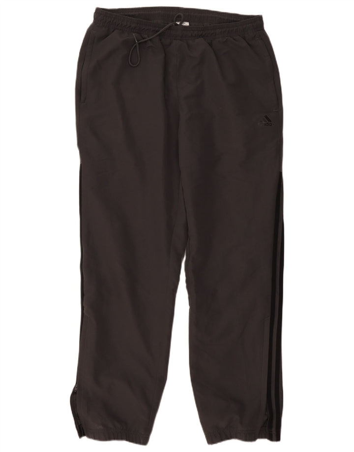 Calça de treino masculina ADIDAS joggers grande poliéster cinza