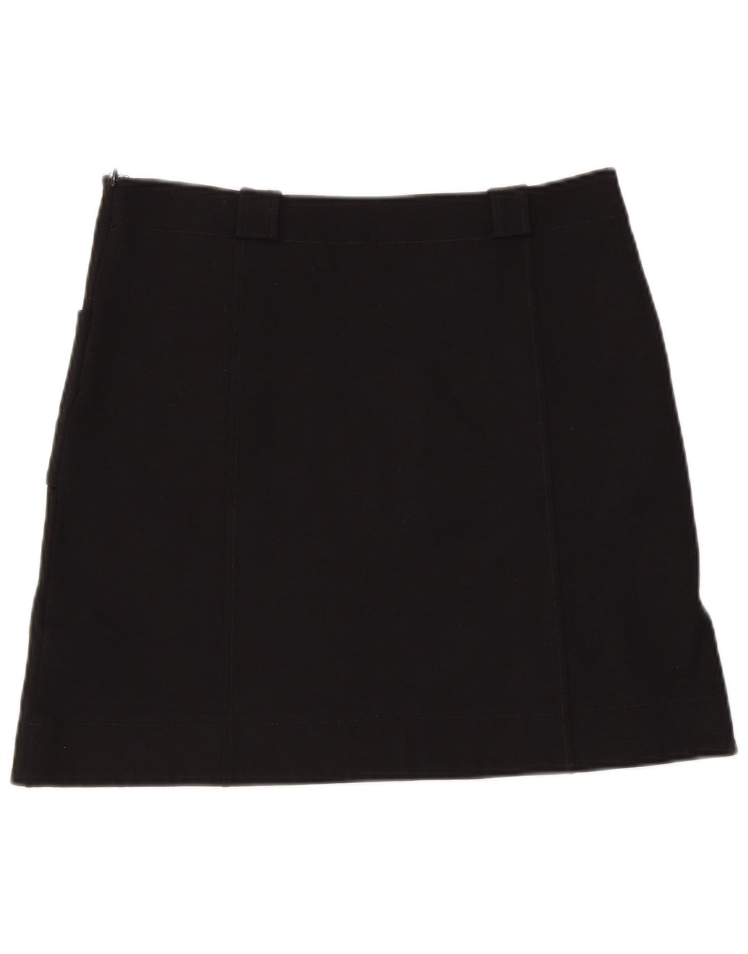 Mini saia feminina Marella Reino Unido 10 pequena W34 viscose preta