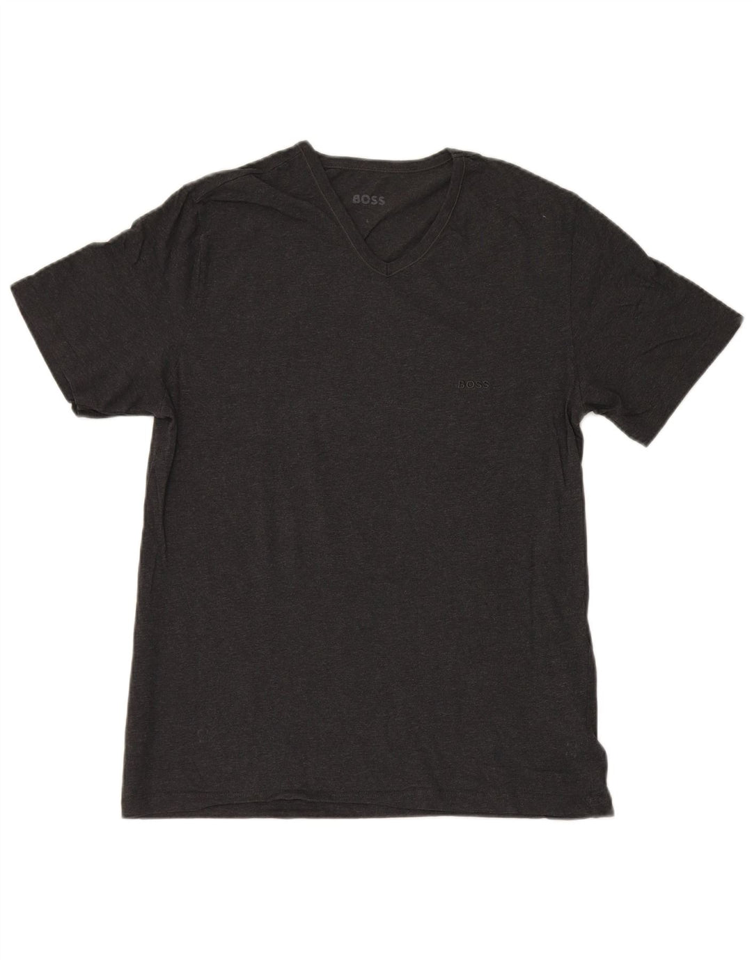 Camiseta masculina HUGO BOSS Top grande algodão cinza