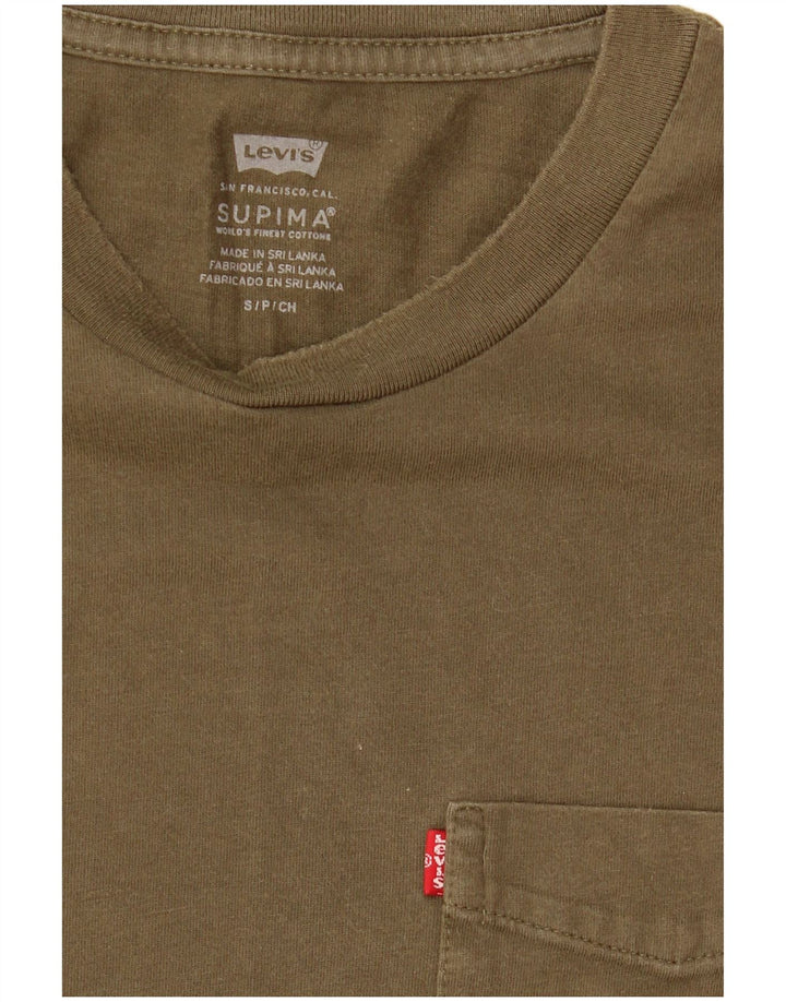Camiseta masculina Levi's Top pequeno algodão cáqui