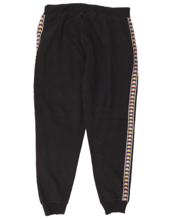 Calça esportiva masculina Ellesse com estampa gráfica grande de algodão preto