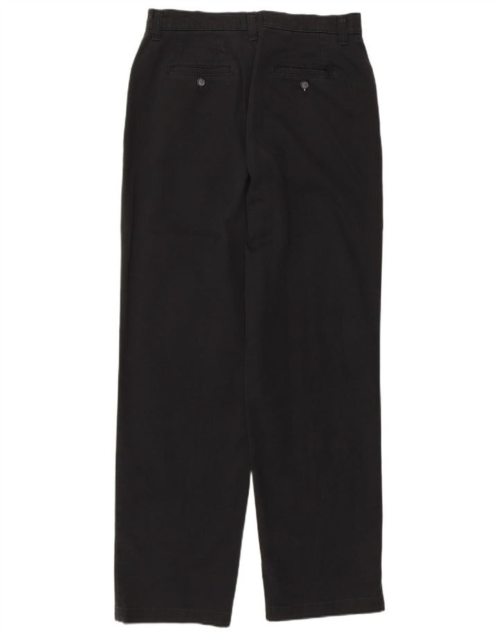 Calça feminina reta casual Lee US 8 médio W30 L30 algodão preto