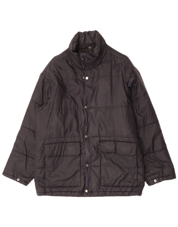 Jaqueta acolchoada masculina Egon Von Furstenberg UK 40 grande preta