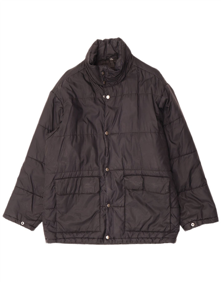 Jaqueta acolchoada masculina Egon Von Furstenberg UK 40 grande preta