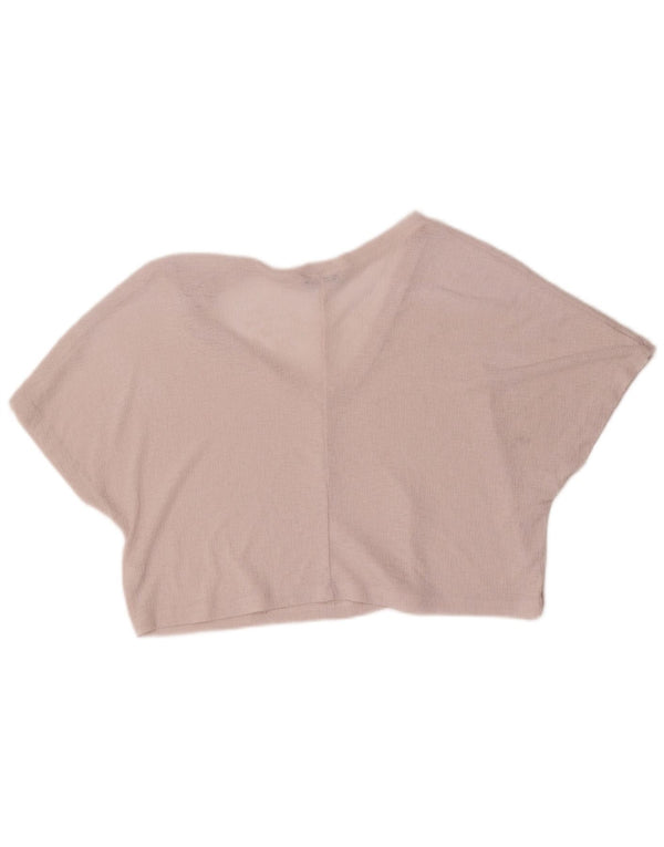 Blusa feminina Zara Crop Oversized Top UK 10 Pequeno Poliéster Rosa