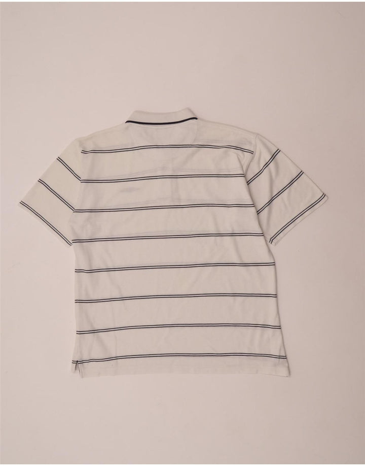 Camisa polo masculina Umbro XL algodão listrado branco