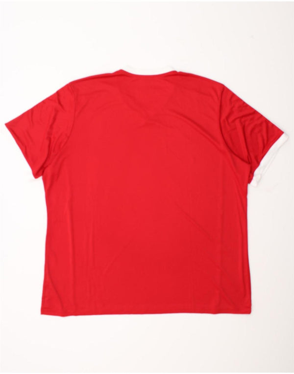 Adidas Mens Climalite Camiseta Top 3XL Vermelho Colorblock Poliéster