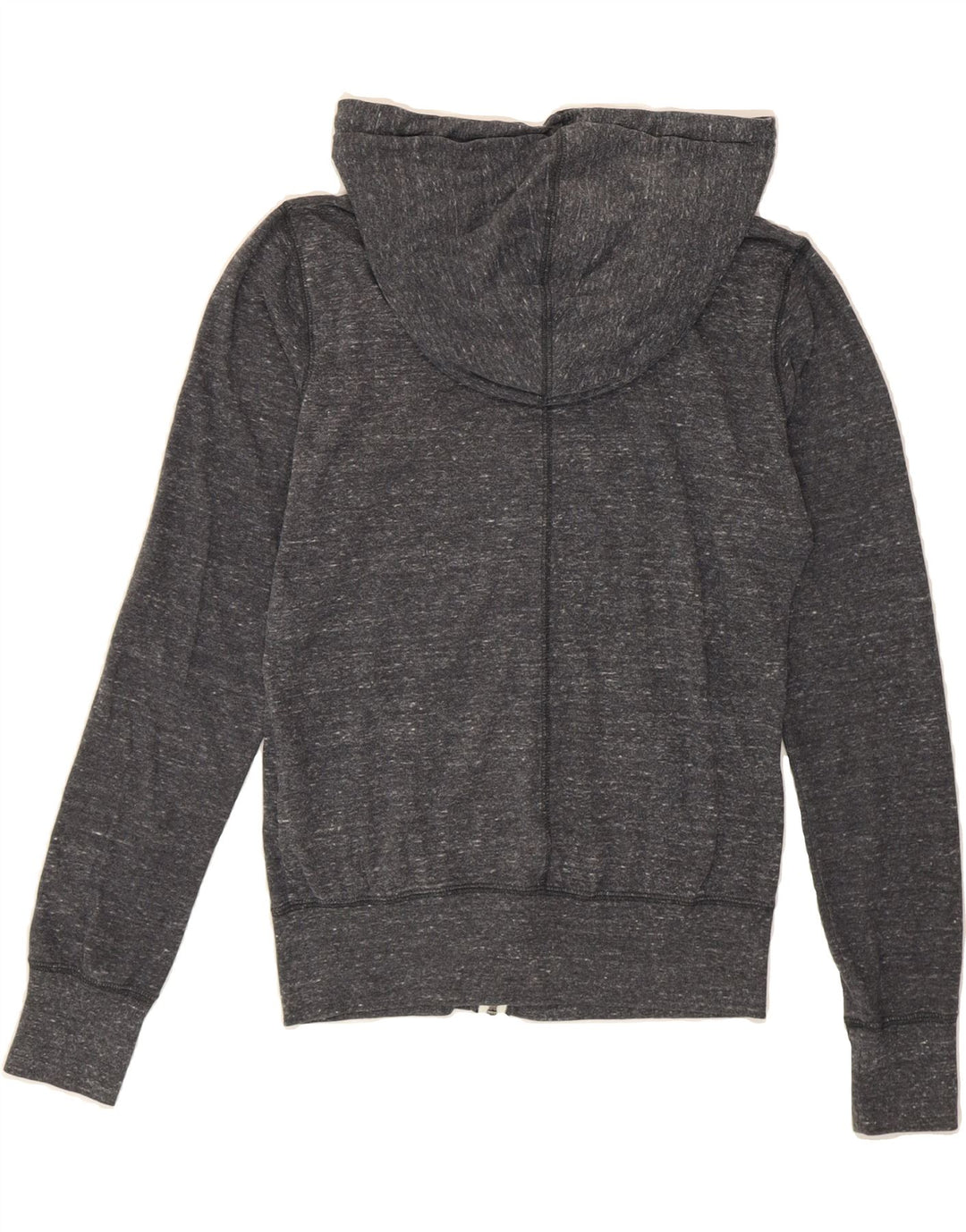 NIKE Womens Zip Hoodie Sweater UK 10 Small Grey Flecked Cotton Vintage Nike and Second-Hand Nike from Messina Hembry 