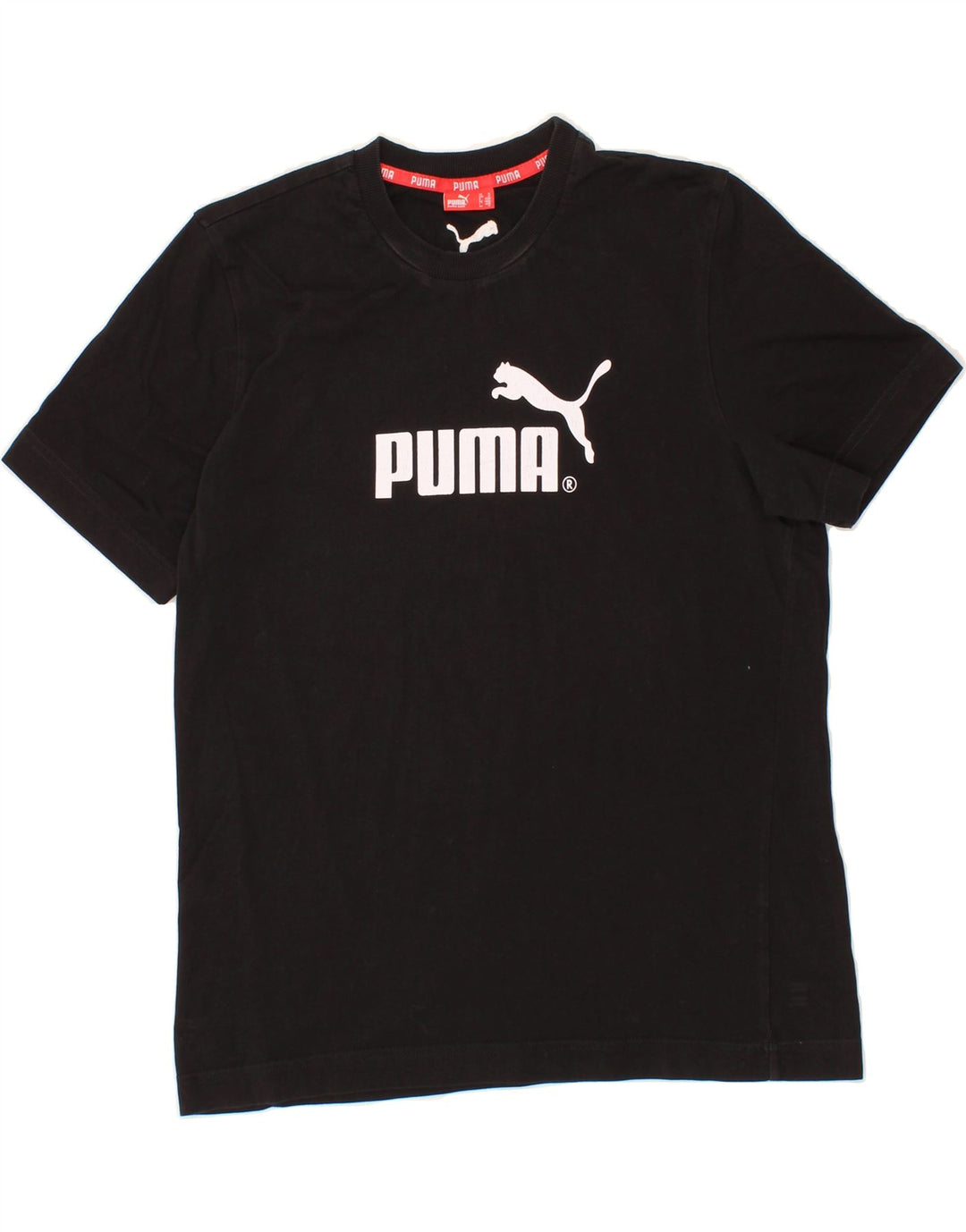 PUMA Mens Graphic T-Shirt Top Medium Black Cotton Vintage Puma and Second-Hand Puma from Messina Hembry 