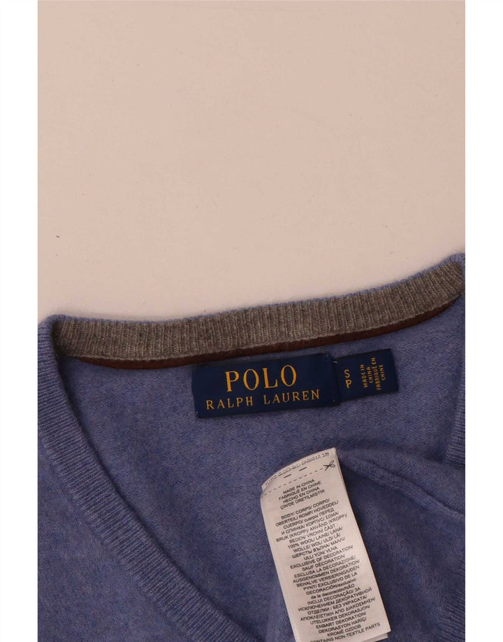 Suéter masculino Polo Ralph Lauren de lã azul pequena