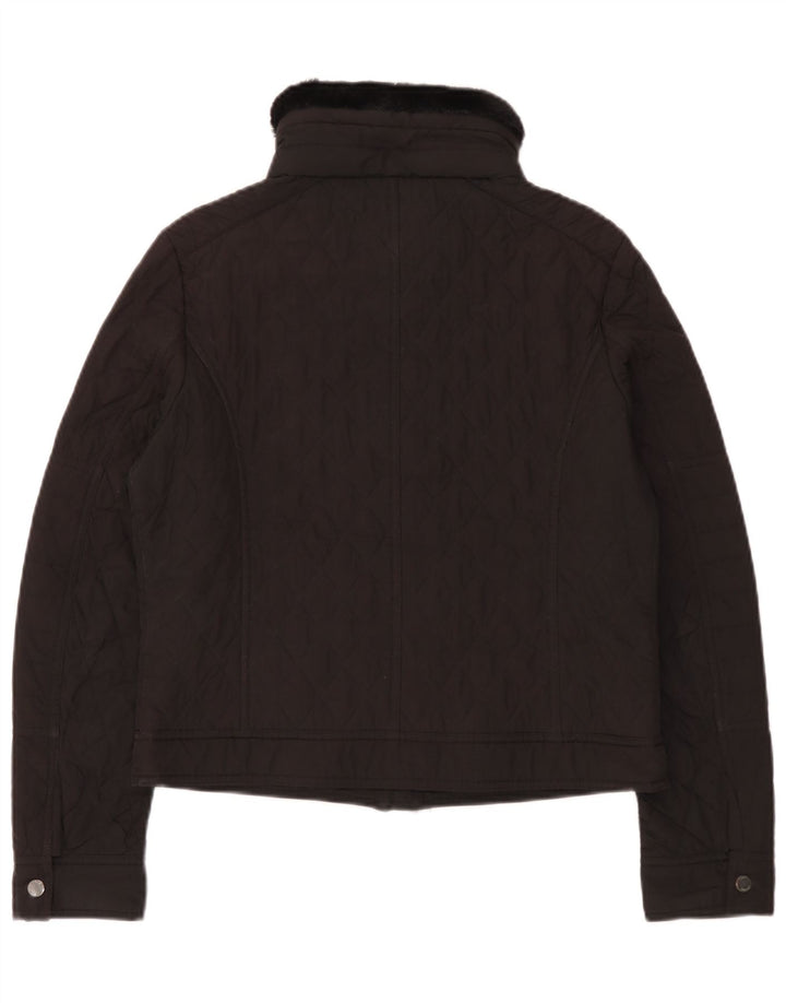 Jaqueta acolchoada feminina Tommy Hilfiger UK 14 poliéster preto médio