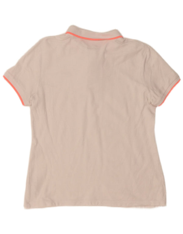 Camisa polo feminina Lotto UK 14 grande algodão branco