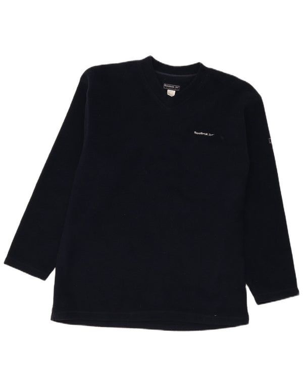 Reebok Mens Fleece Jumper Médio Azul Marinho Poliéster