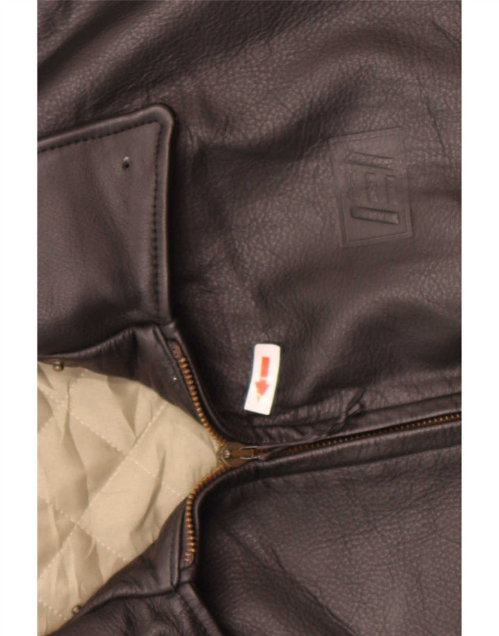Jaqueta masculina de couro Flight Aviator Esercito IT 48 médio preto