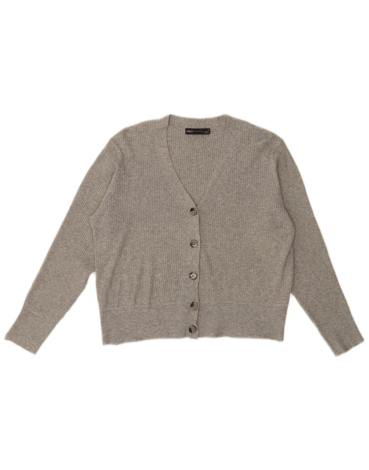 Suéter cardigã feminino MARKS & SPENCER 13-14 anos viscose cinza
