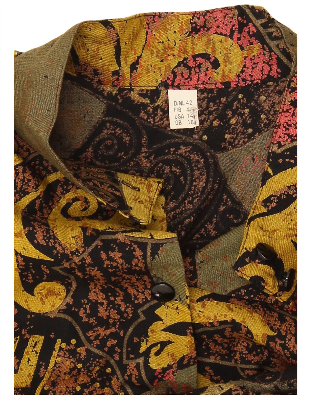 Vestido maxi feminino vintage UK 16 grande paisley multicolorido