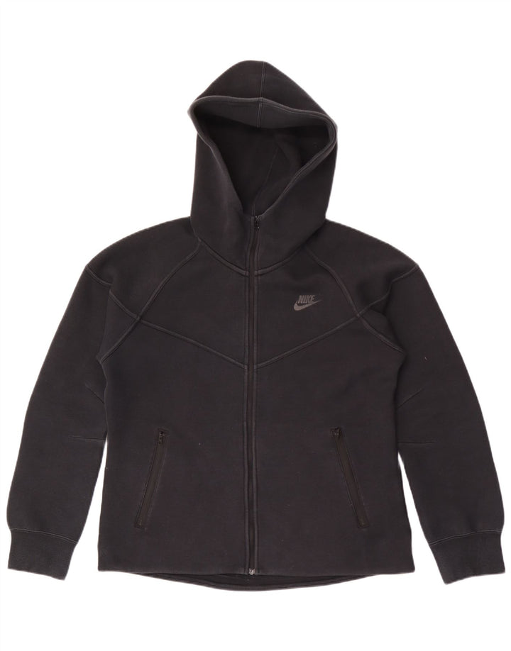 Suéter Nike masculino com capuz e zíper médio preto algodão
