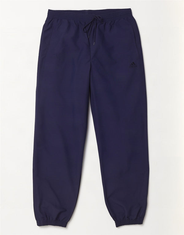Calça de treino masculina Adidas Joggers grande poliéster azul marinho