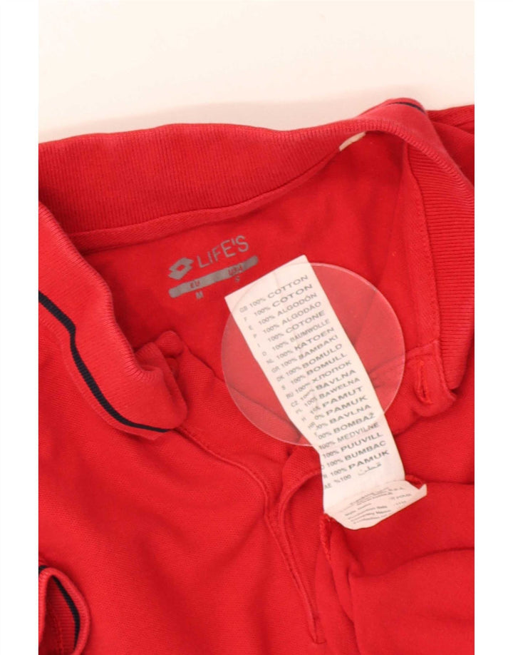 Camisa polo masculina Lotto pequena de algodão vermelho