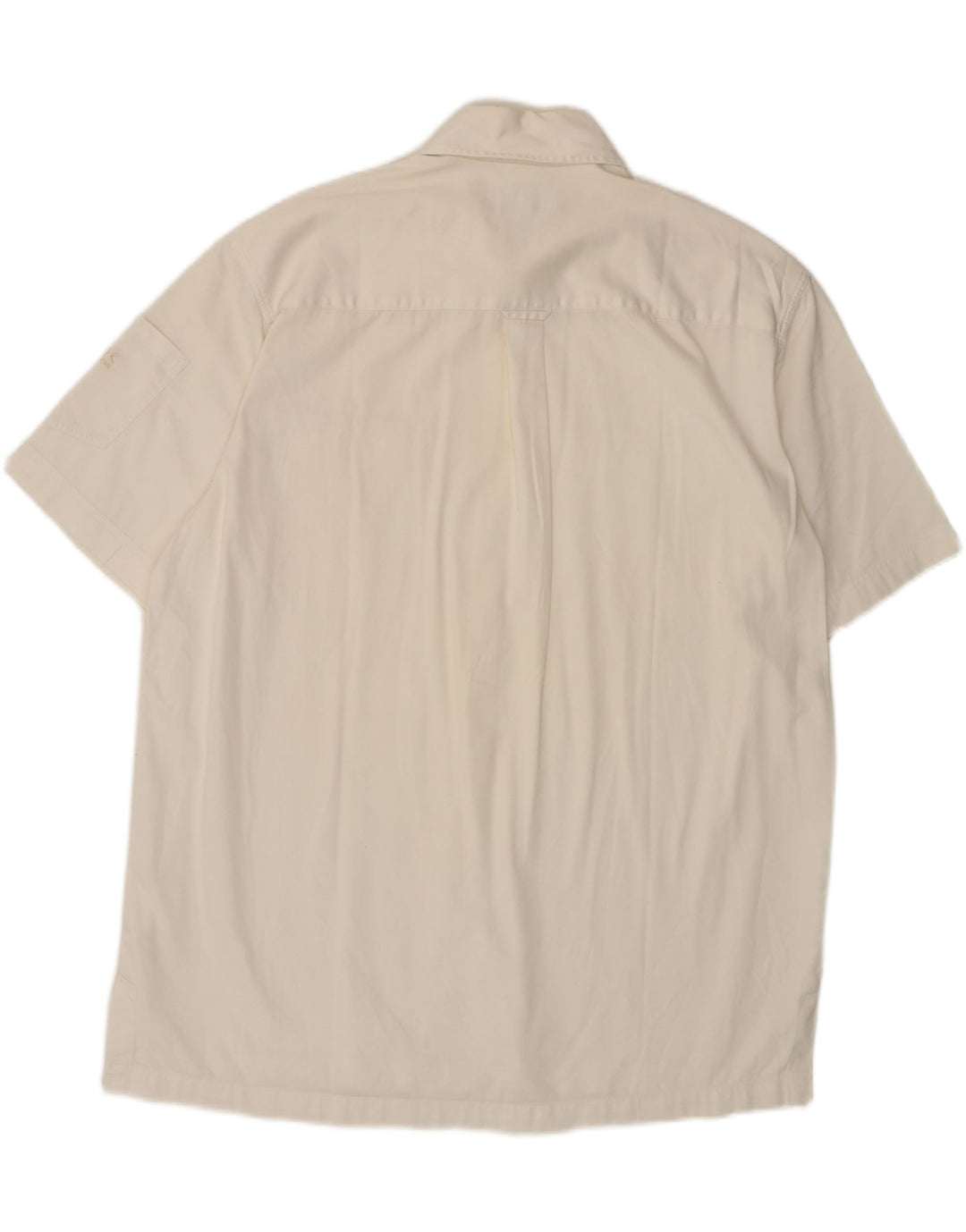 CALVIN KLEIN Camisa masculina cáqui de manga curta XL algodão branco