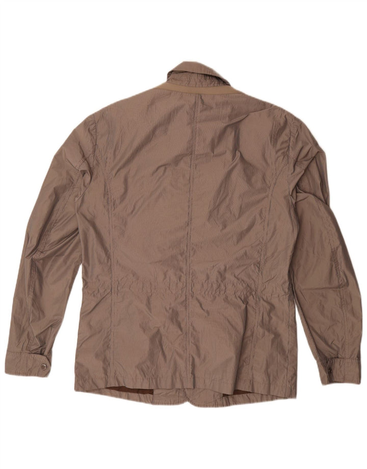 Jaqueta utilitária masculina Geox Respira UK 40 grande poliéster listrado marrom