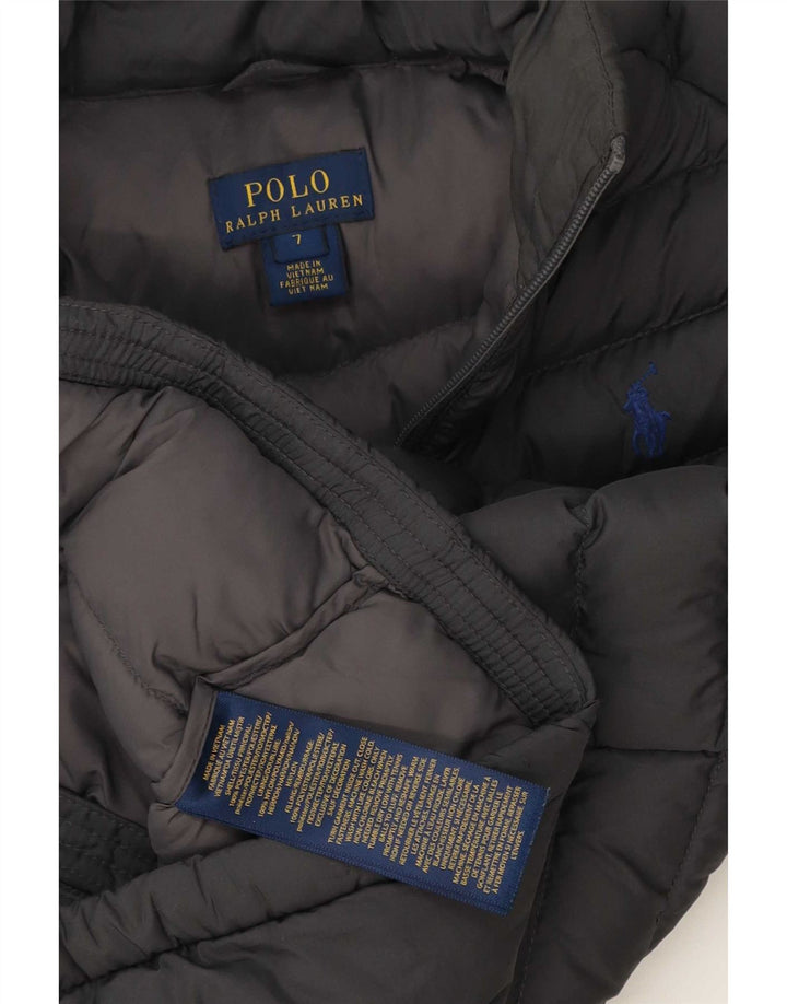 Jaqueta acolchoada masculina Polo Ralph Lauren 6-7 anos poliéster cinza